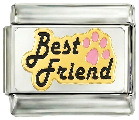Beste Freunde, in Schwarz mit einer pinken Pfote
