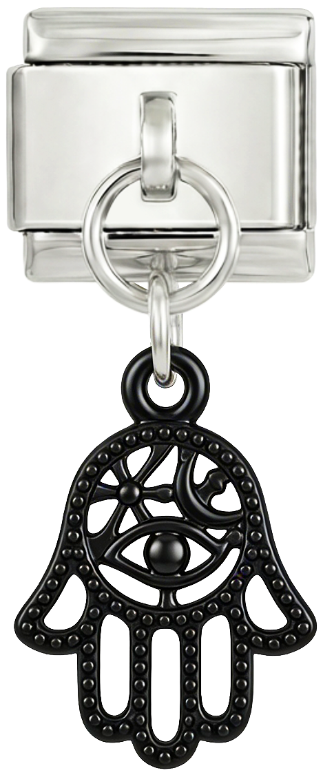 Schwarze Fatmas Hand, auf Silber