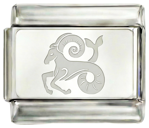 Steinbock, auf Silber