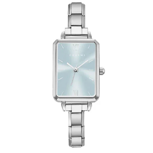 Como – Silber mit blauem Zifferblatt