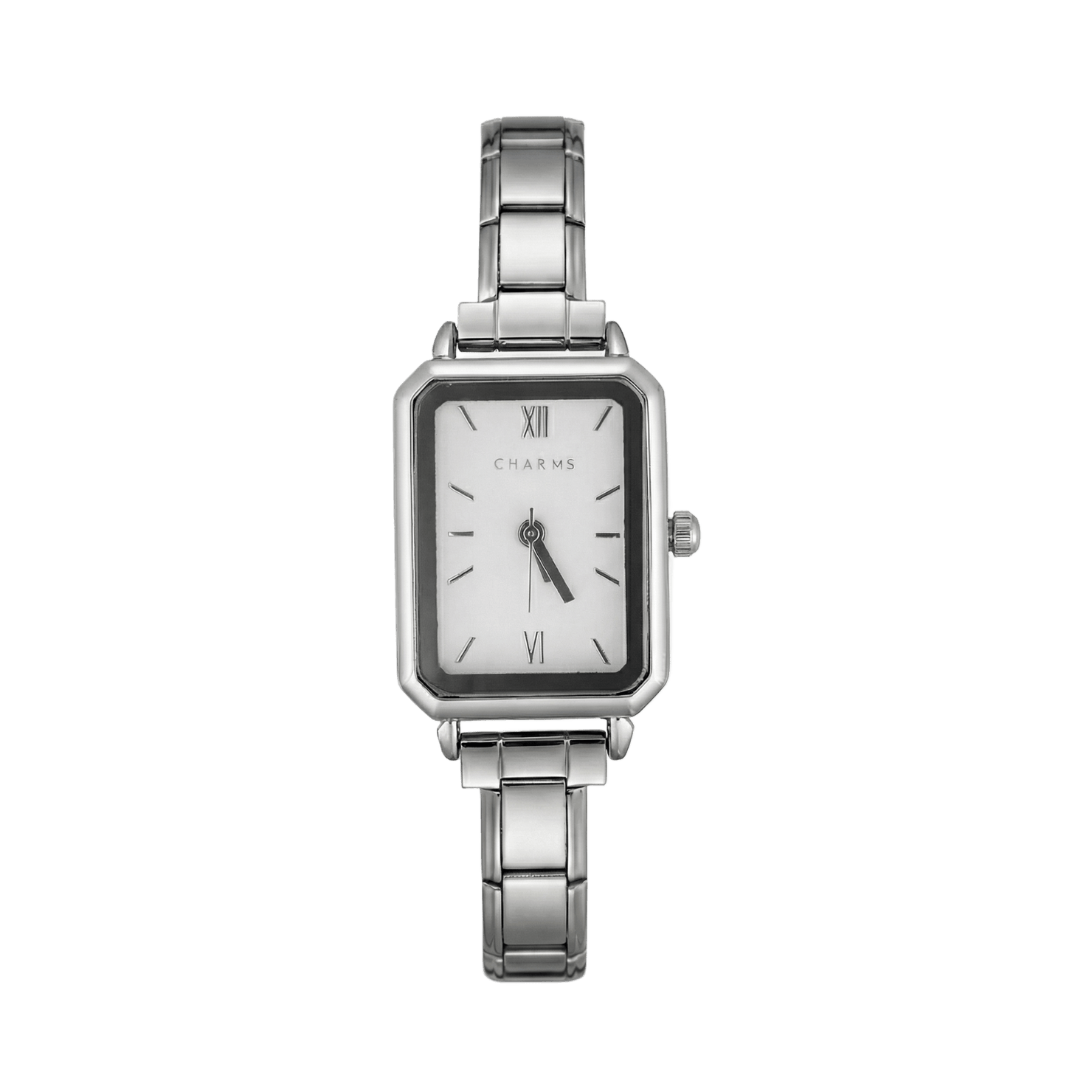 Como-Uhr, Silber – Edition mit weißem Zifferblatt