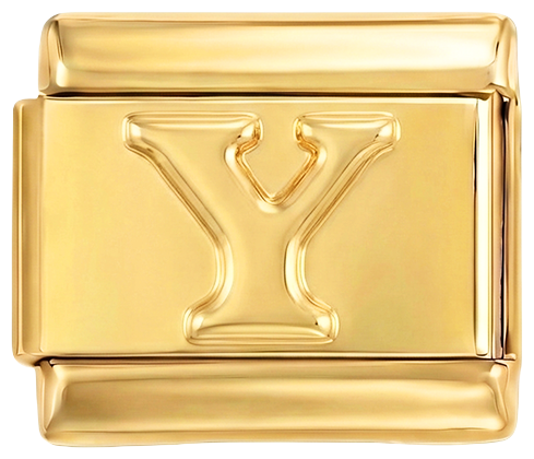 Goldener Buchstabe Y auf Gold