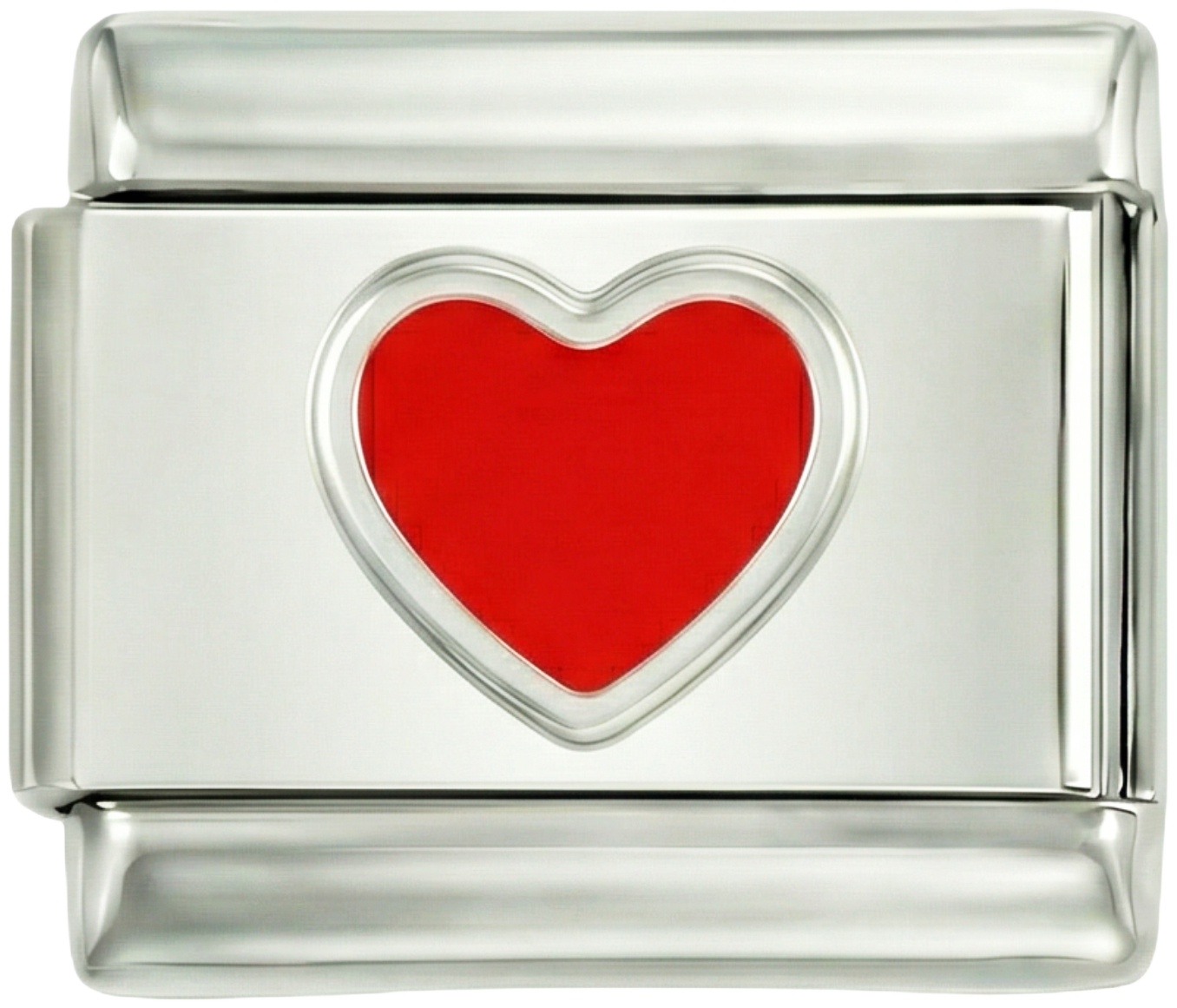 Rotes Herz, auf Silber