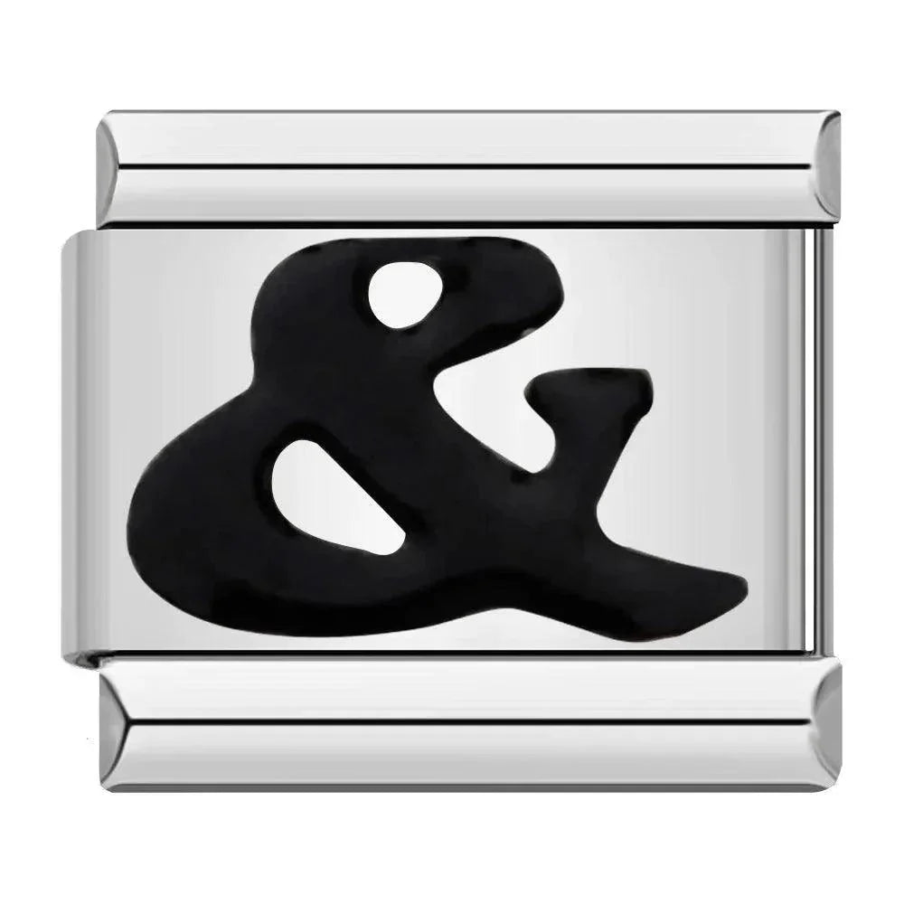 & Sign in Black, on Silver - Charms Official