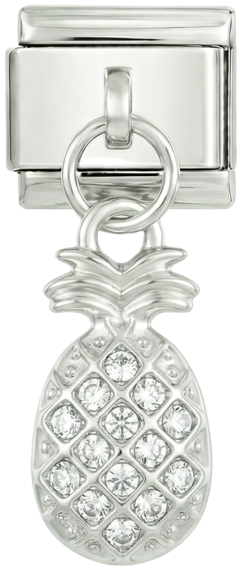 Ananas mit Steinen, in Silber