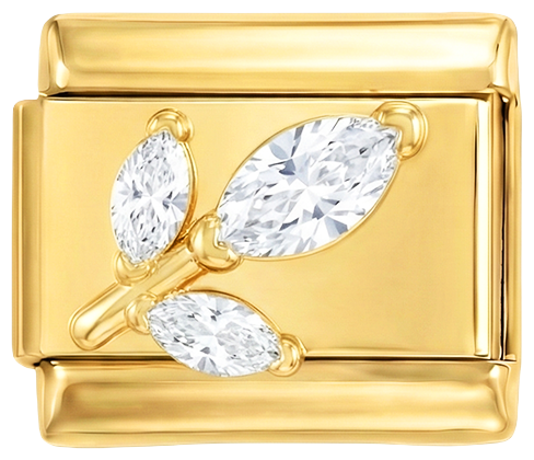 3 rosa Kristalle auf Gold