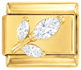 3 rosa Kristalle auf Gold