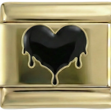 Melting Black Heart on Gold