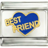 Blaues Herz, beste Freunde auf Silber