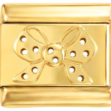 Schleife mit weißen Punkten auf Gold