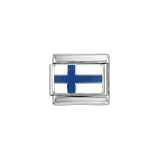 Finnland Flagge, auf Silber