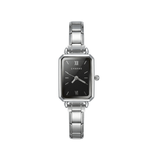 Como Uhr Silber – Edition mit schwarzem Zifferblatt