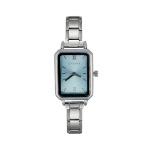 Como Uhr Silber – Edition mit blauem Zifferblatt