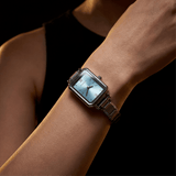 Como-Uhr, Silber – Edition mit blauem Zifferblatt