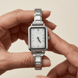 Como-Uhr, Silber – Edition mit weißem Zifferblatt