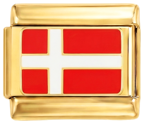 Denmark Flag, on Gold