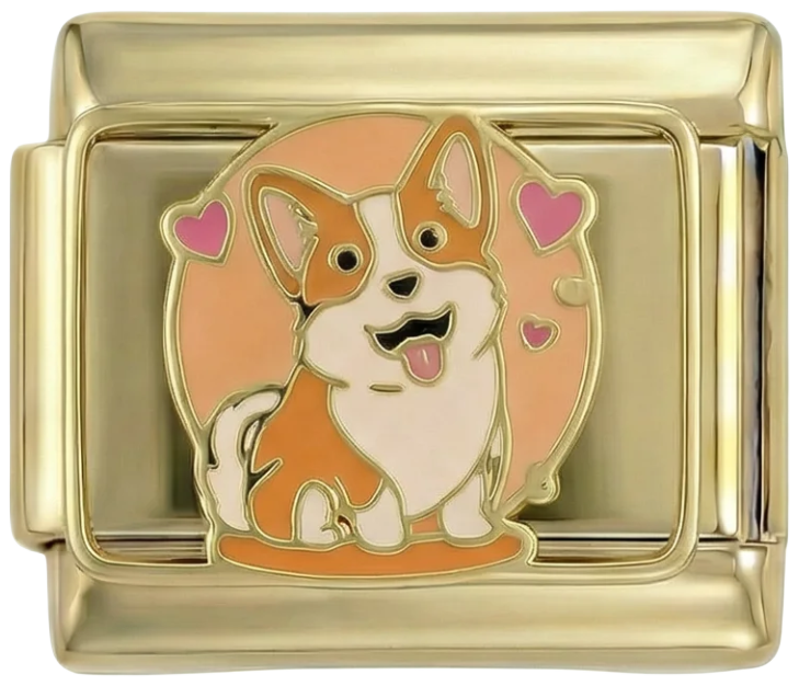 Corgi auf Gold