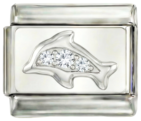 Delfin-Bling in Silber