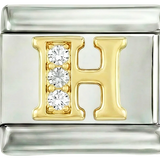 Letter H in Gold with Stones, on Silver - Letter-H-in-gold-with-stones-on-silver.png