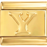 Goldener Buchstabe Y auf Gold