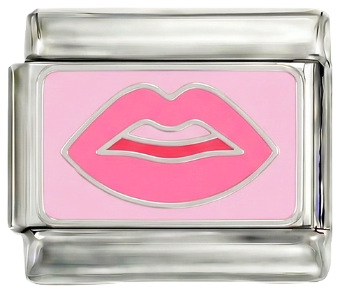 Pink-Lippen auf Silber