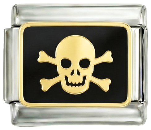 Wird noch hinzugefügt - Totenkopf mit gekreuzten Knochen auf Silber