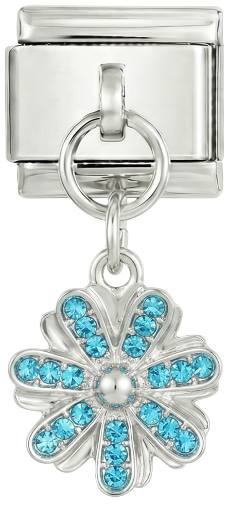 Türkise Blume mit Steinen