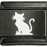 White Cat on Black Charm