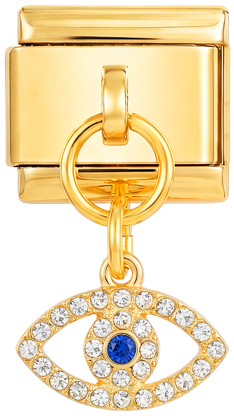 Eye with Blue and White Stones, on Gold - eye-with-blue-and-white-stones-on-gold.png