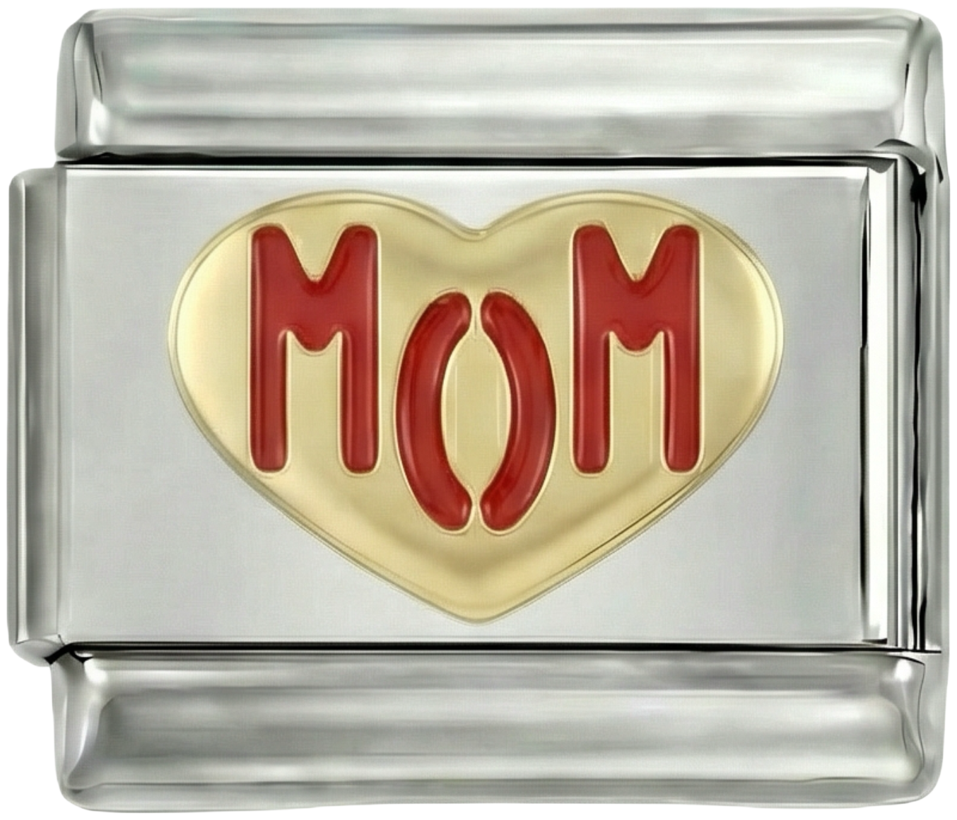 Heart in Gold, Love Mom in Red, on silver - heart-in-gold-love-mom-in-red-on-silver.png