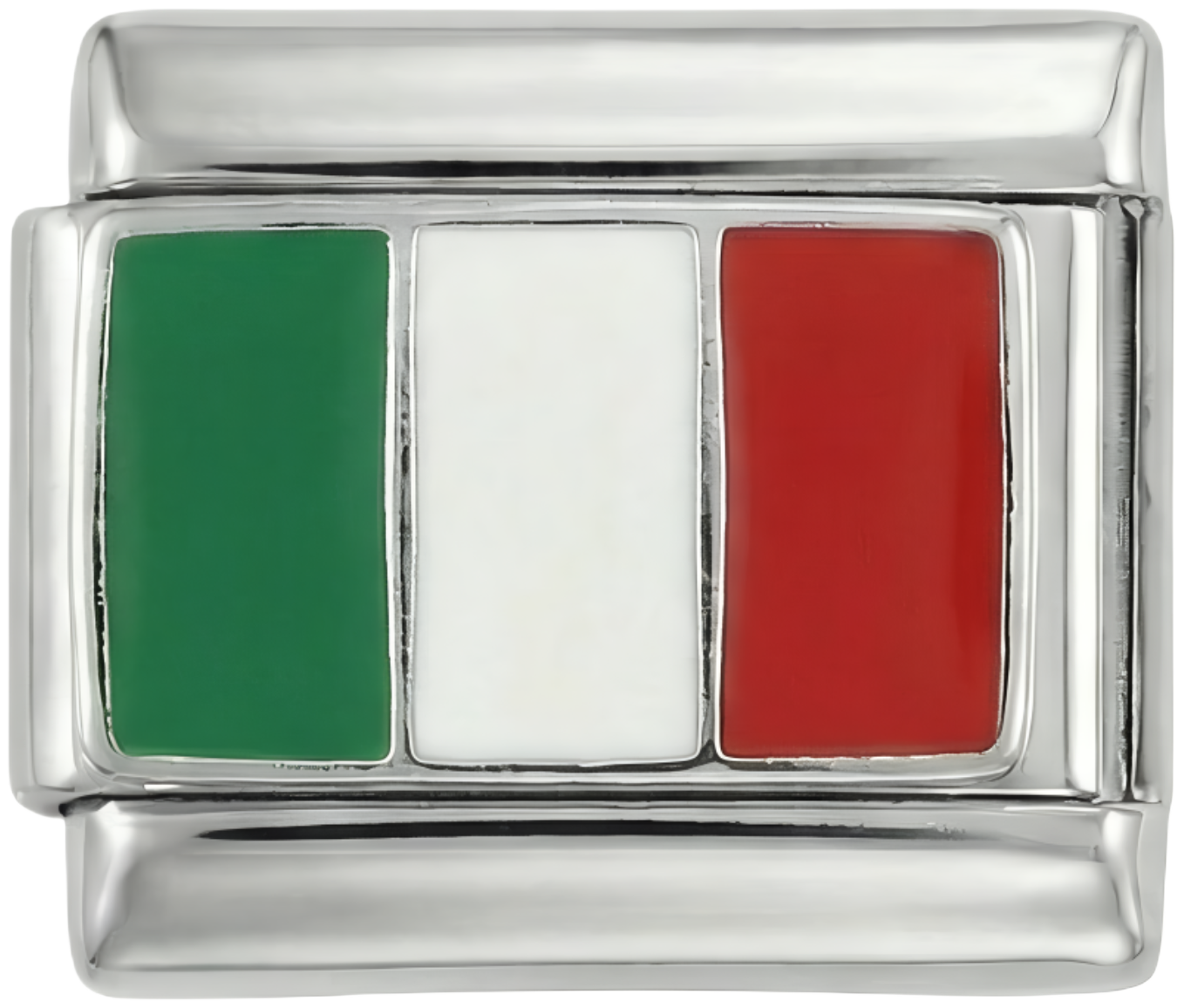 Italien-Flagge, auf Silber