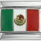 Mexiko-Flagge, auf Silber