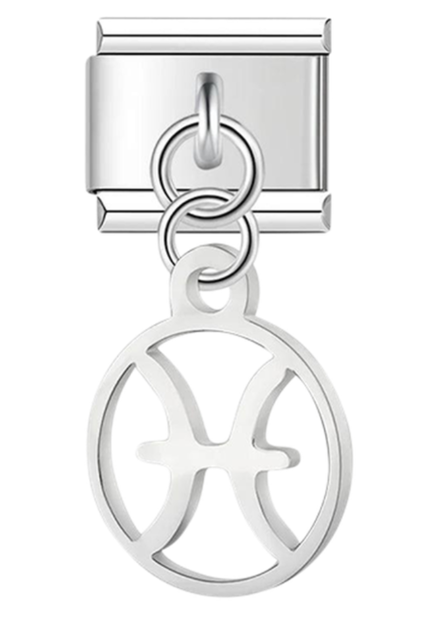 Sternzeichen Fische, auf Silber