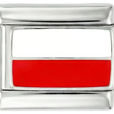 Polen Flagge, auf Silber